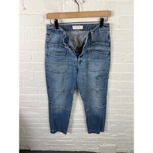 Lucky Brand Women's High-Rise Straight Cropped Carpenter Jeans Blue Size 29